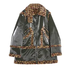 Designer Luxury Women Winter Leather Jacket Turn Down Collar Wool Liner Coat Female Warm Thick Slim Long Punk Leather Coat