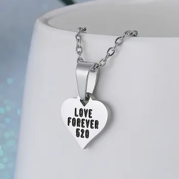 

Custom Name Necklace Stainless Steel Sliver Color Mother's Day Gift Love Forever Mom 520 Pendant Necklace for Women Jewelry