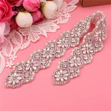 Crystal Pearls Bridal Belt Hand Beaded Wedding Belts Silver Rhinestones Bridal Sash For Wedding Dresses