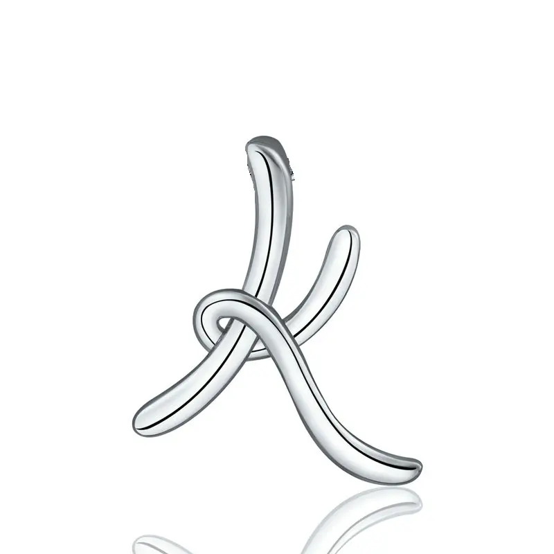 EUDORA уникальное 925 пробы Серебряное ожерелье с подвеской в виде буквы A& B для женщин и мужчин модное персонализированное ювелирное изделие подарок для девочки CYD109 - Окраска металла: only pendant K