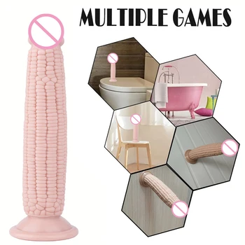 25CM Corn Maize Dildo Fruit Toys Skin Feeling Realistic Dildo Soft Huge Big Penis with Suction Cup Sex Toys for Woman Strapon 2