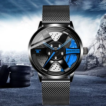 

BOYADKA Men's Watches Custom Design Rim Hub Men Watch Car Wheel Sport Waterproof Creative Quartz Wrist Watch Relogio Masculino