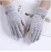 Зимние мужские перчатки вязаные Утепленные перчатки с полными пальцами эластичные зимние варежки модные перчатки с сенсорным экраном женские перчатки