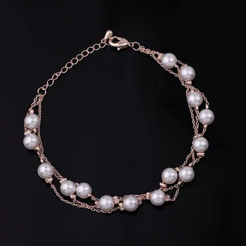 

D087 Three Layer Imitation Pearl Bracelets Stall Supply of Goods Hot Selling Commodity Simple Fashion Hand Jewelry Bracelet