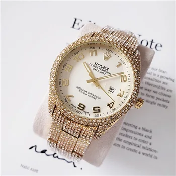 

Rolex- Men's luxury steel watchband wrist Watch New fashion quartz watch Gift Limited edition men's Watch Ord42