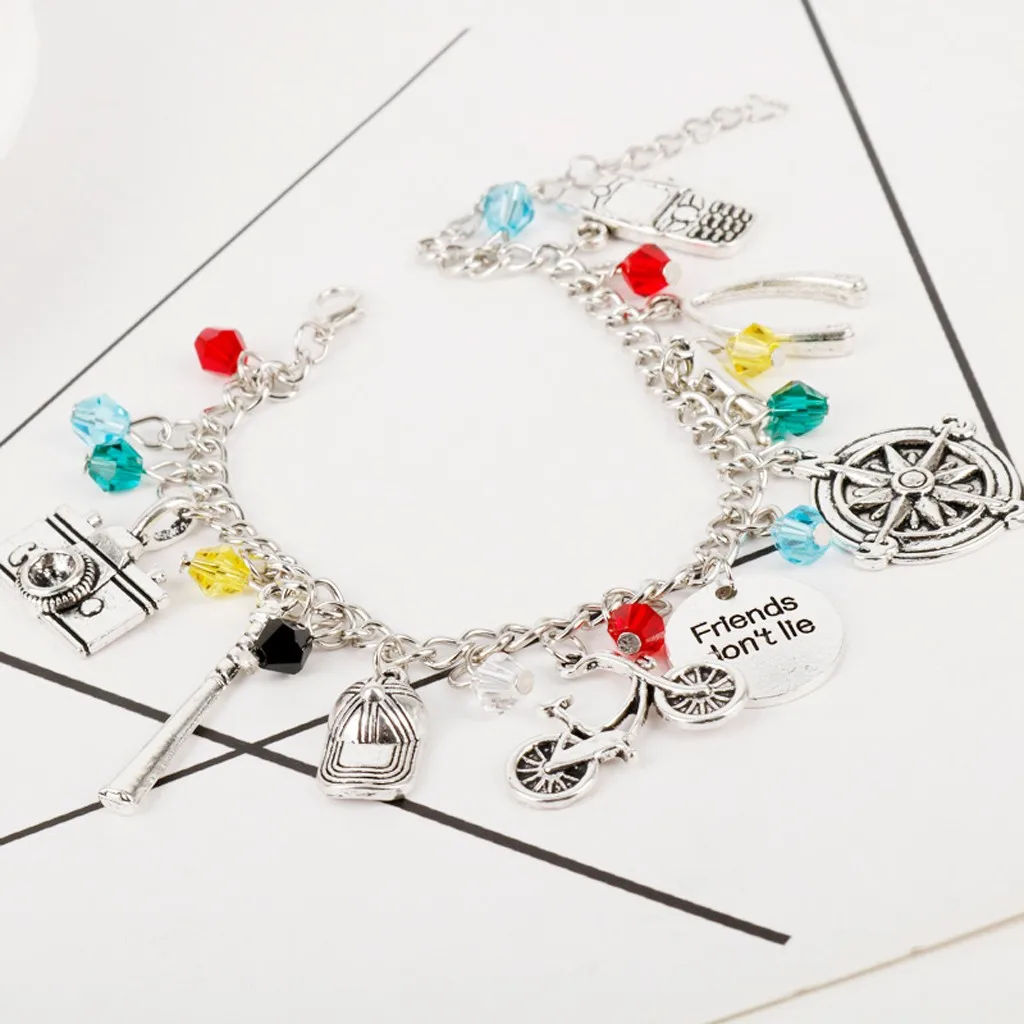 Дизайн для женщин необычная история топор лента велосипед мульти браслет комбинации металлические аксессуары рождественские украшения подарок Нежный