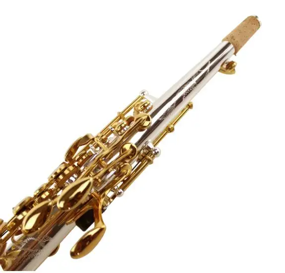 MARGEWATE сопрано саксофон прямая труба латунь серебро и золото лак MAS-501 Sax Игровой музыкальный инструмент с чехлом