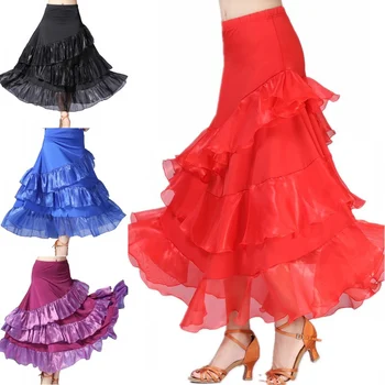 

Z Women Solid Color Irregular Empire Ankle-Length Performance Dance Skirt Ballroom Dance Modern Dance Ballroom Big Swing Skirt*
