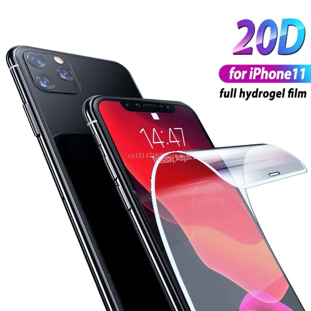 Мягкая Гидрогелевая защитная пленка 20D для Apple iPhone 11 Pro XS Max XR X 8 7 6 Plus|Защитные