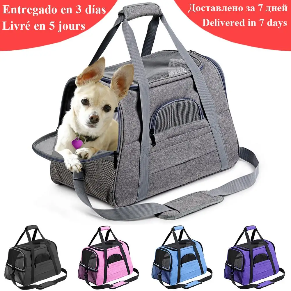 Bolsa de transporte para perros y gatos, mochila Gato portátil, transpirable, aprobado por la línea aérea, para transporte de perros pequeños