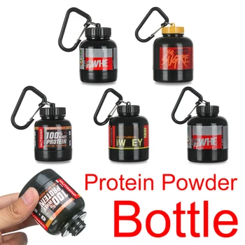 100ML Mini Portable Protein Container Powder Bottle With Whey Keychain Health Funnel Medicine Box Small Water Cup Outdoor Sports