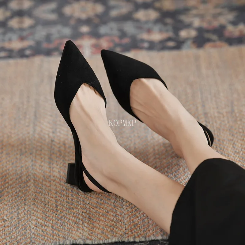 Ladies Sandals Ankle Strap Pumps Stiletto Pointed Toe High Heels Sandals Formal Party Shoes Slingback Kopmkp Zapatos De Mujer 43