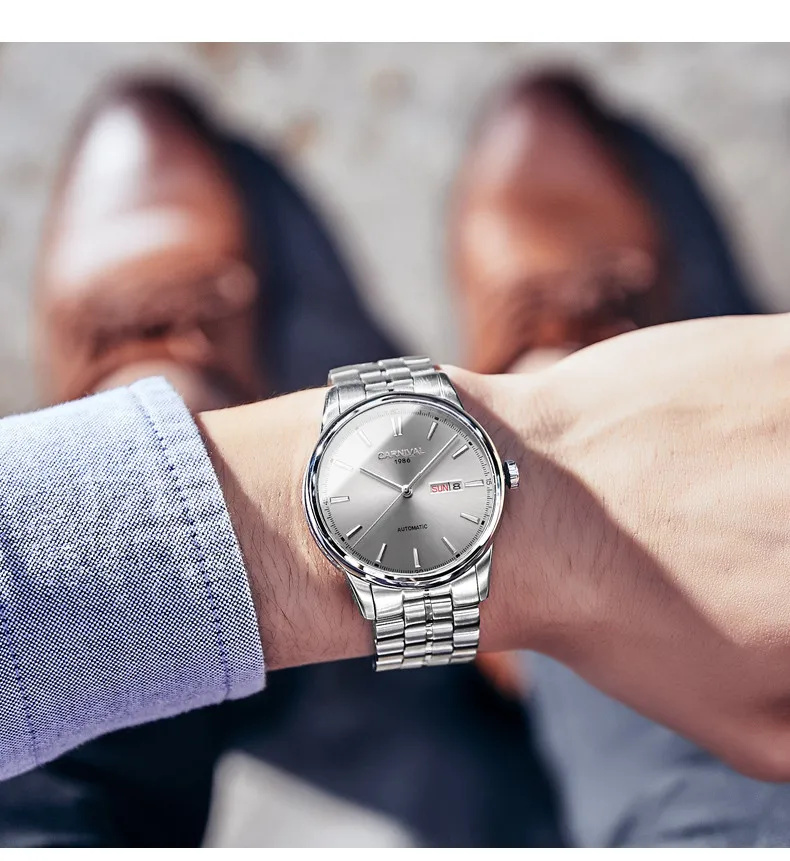 Switzerland Carnival Mechanical Watch Men MIYOTA Automatic Men Watches Luxury Brand Waterproof Clock Sapphire Montre Homme Reloj