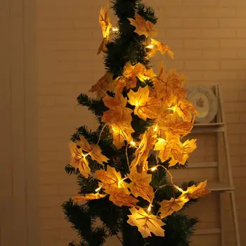

Simple Fairy Lights 220cm Indoor Decor Lighting Fixture Xmas Light String Maple Leaves Warm White Home Room Christmas Supply