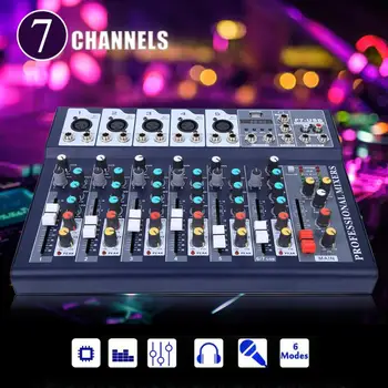 

Professional Sound Input Mixer 7-Channel Mixing Console for Music Bar US Plug 110-240V