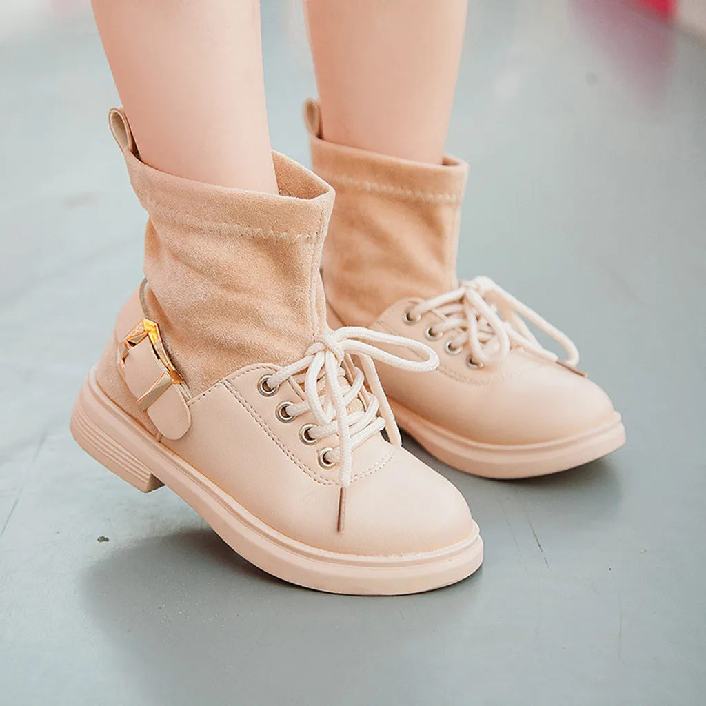 Новая модная детская осенне-зимняя обувь для девочек милые зимние теплые кружевные ботинки принцессы для маленьких девочек