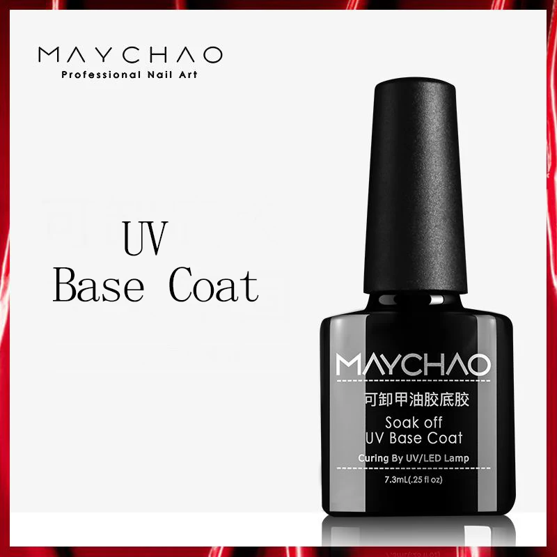 MAYCHAO 7,3 мл УФ гель лак для ногтей светодиодный лак для ногтей замочить от УФ акриловый гель лак Полупостоянный - Цвет: base coat