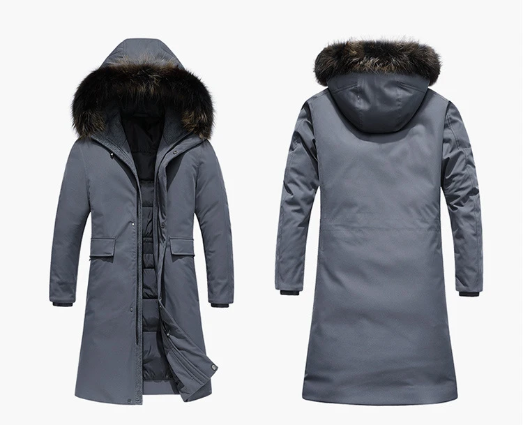 Новинка года; длинный воротник из натурального меха; Doudoune Hiver Homme