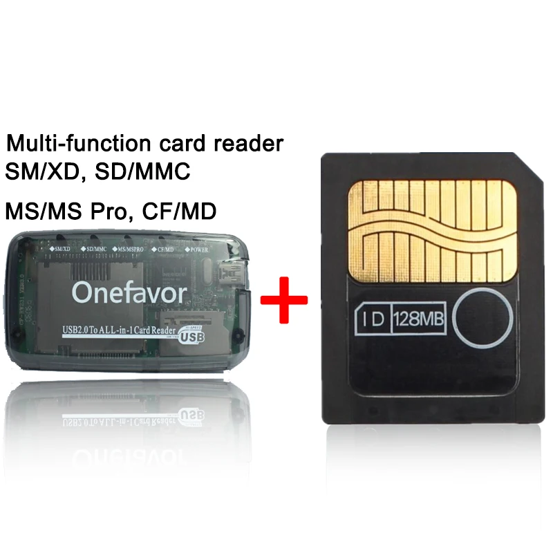 128MB Акция! 128 Мб 64 Мб 32 Мб 16 Мб 8 Мб смарт-медиа карта с SD XD MMC CF MS DUO SM кардридер - Емкость: 128MB