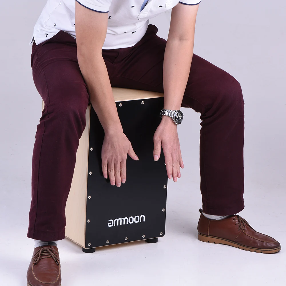 Ammoon деревянный Cajon Box барабан ручной барабан инструмент для уговаривания древесины березы с регулируемыми струнами сумка для переноски для взрослых