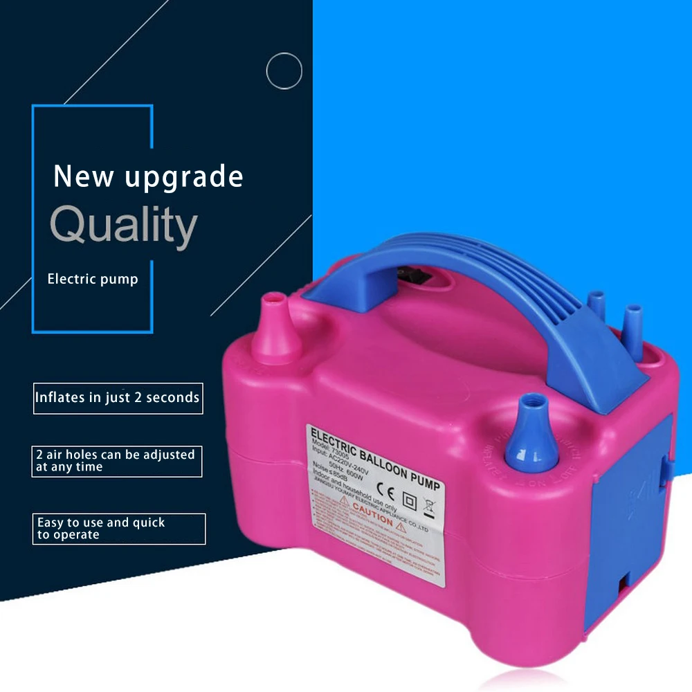 

Double Hole Portable Electric Balloon Inflator Pump 600W Double Nozzle Air Compressor Inflatable Balloon Pump Air Blower