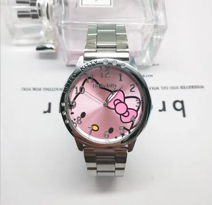 Hellokitty милые Мультяшные кварцевые наручные часы, детские часы hello Kitty, женские часы, подарок для мальчиков и девочек,, relojes