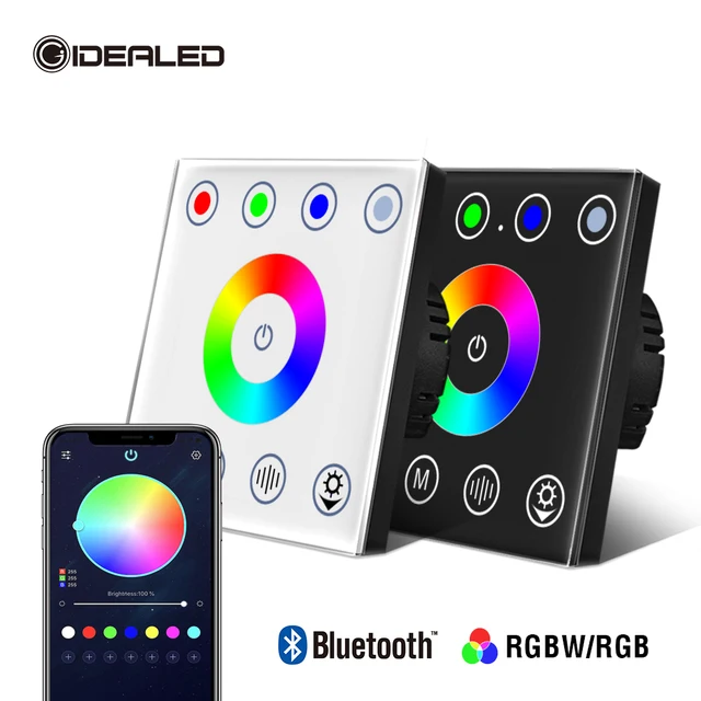 Bluetooth App สมาร์ท RGB/RGBW ติดผนังแผงสัมผัส Dimmer สวิตช์กระจก Controller สำหรับไฟ LED Strip Light DC12V 24V 1