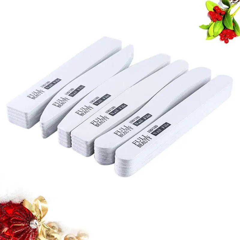 30PCS Sandpaper Nail Files Washable Grit Double Sided Manicure Nail Buffers for Smooth Shiny Nails(6 Shapes