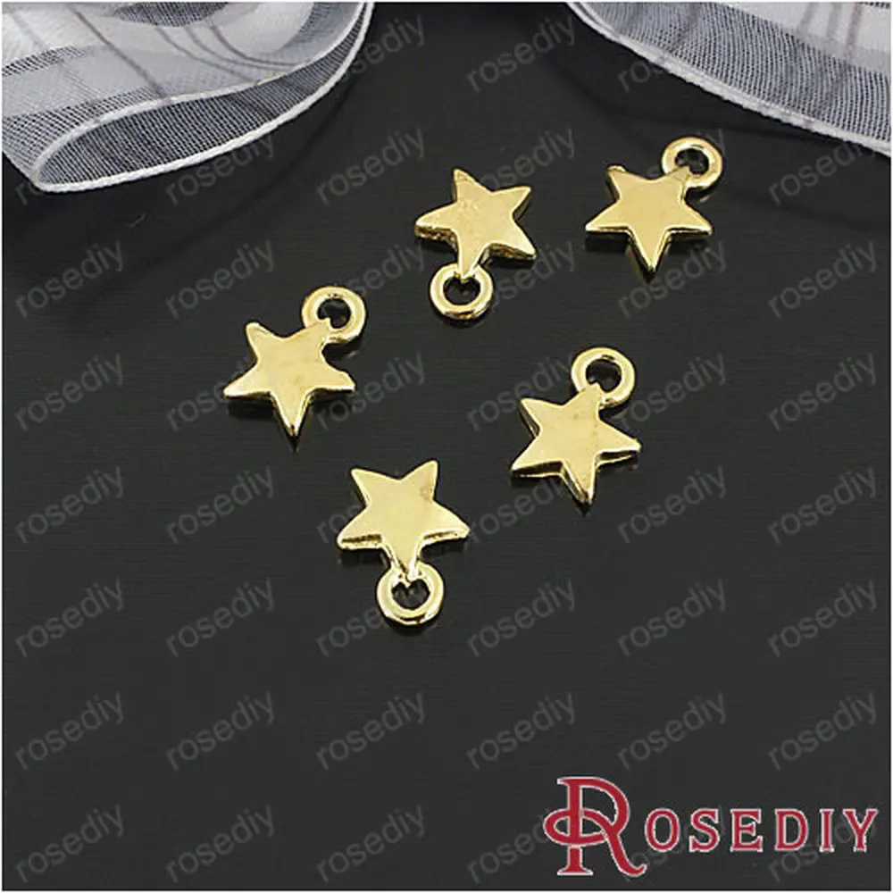 

Wholesale 9.5mm Gold color Star Alloy Flat Charms Pendants Diy Fashion Findings Accessories 100 pieces(JM4158)