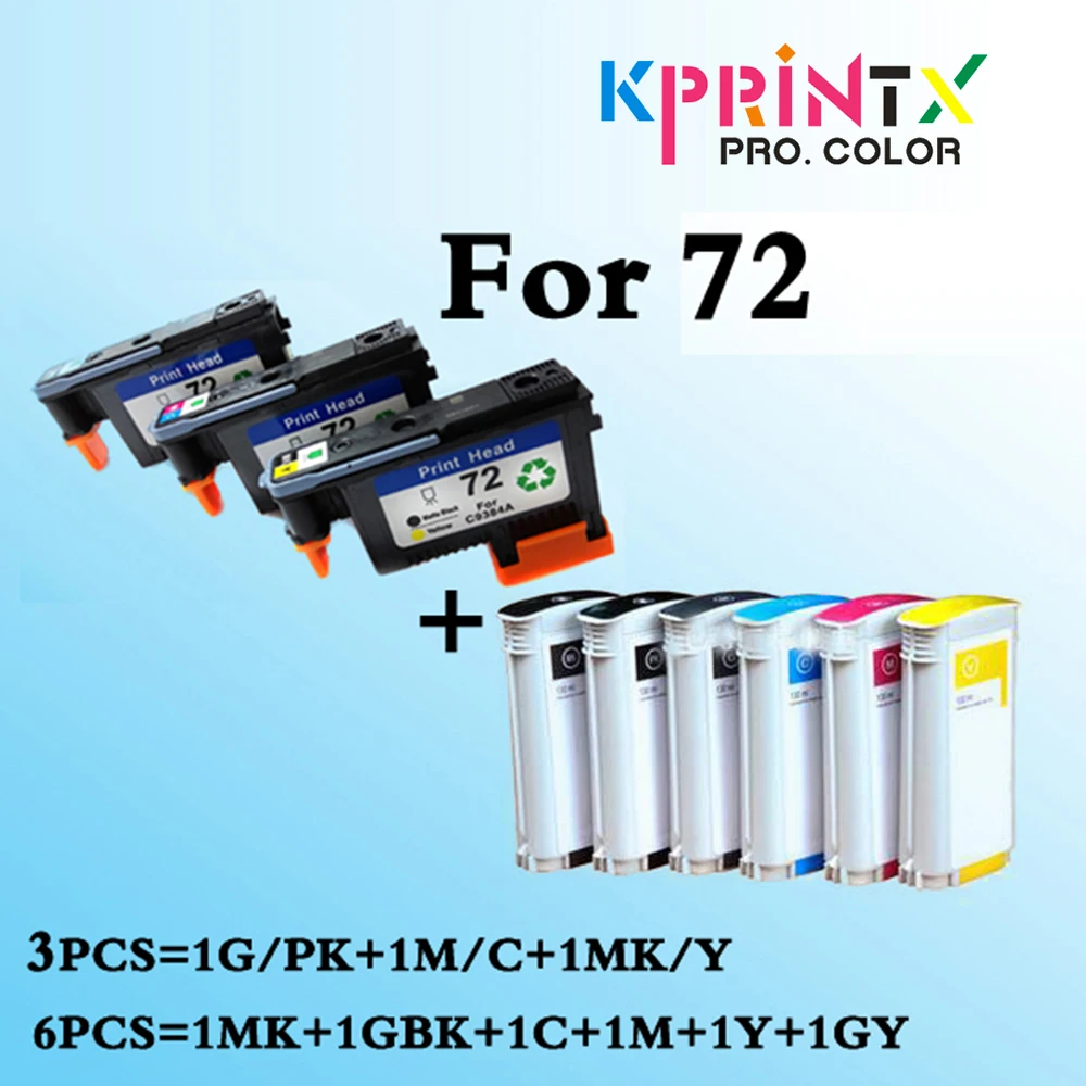72 Печатающая головка+ Совместимый картридж для hp72 DesignJet T610 T770 T790 T795 T1100 T1120 T1120ps T1200 T1300 T1300ps T2300