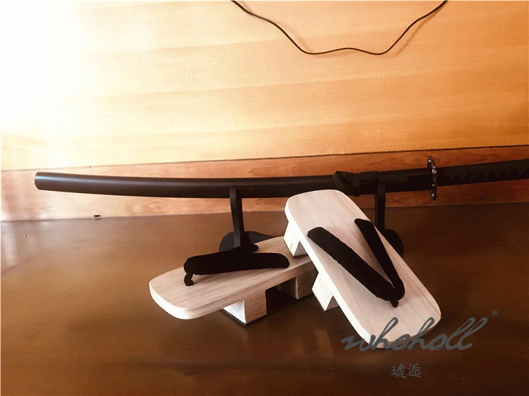 WHOHOLL Geta Summer Clogs Men's Women's Slippers Two-tooth Japanese Geta Wooden Flip-flops Cosplay Shoes Slippers Sandals