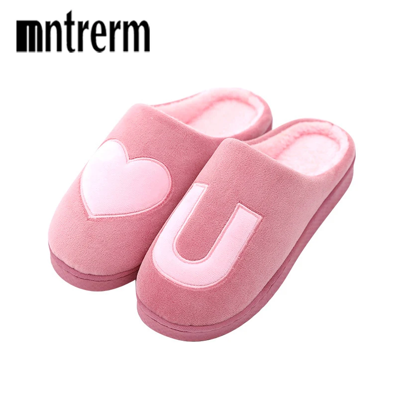 MntrermNew/Стильные хлопковые тапочки; Сезон Зима; домашние тапочки для влюбленных пар; хлопковые тапочки в рубчик; нескользящие износостойкие тапочки на толстой подошве