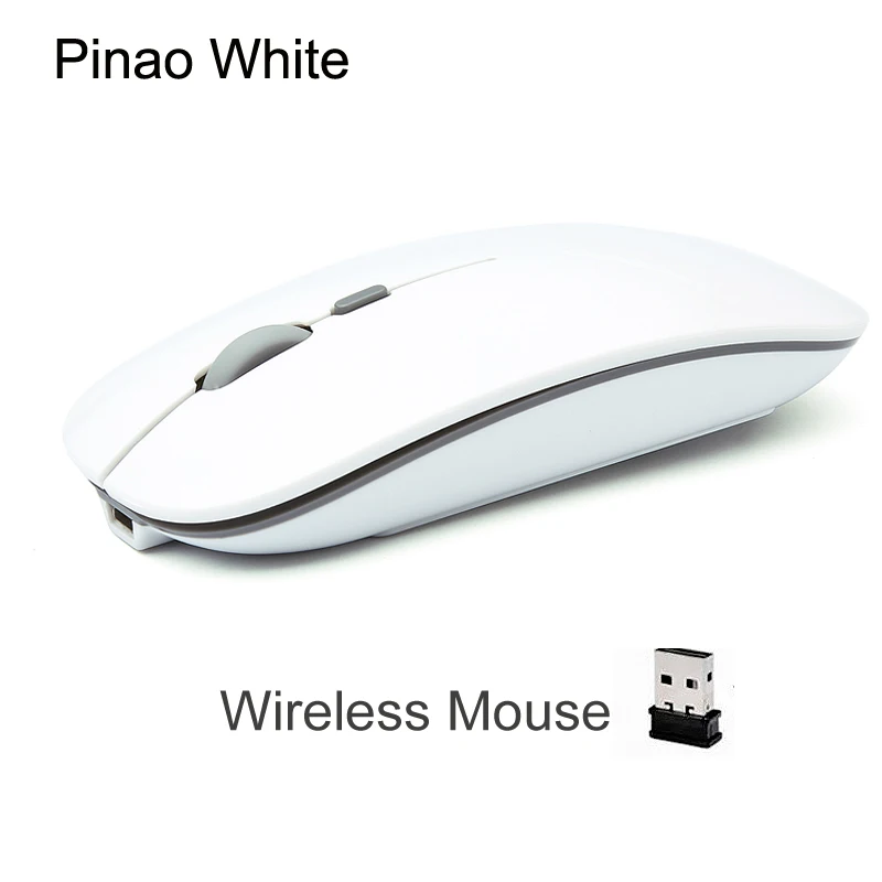 Rechargeable Optical Wireless Mouse Slient Button Ultra Thin Mini Optical Ultrathin USB 2.4G Mice for Computer Laptop Computer silent computer mouse Mice