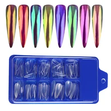 100 шт прозрачный акриловый УФ-гель в форме миндаля накладные ногти поддельный лак для ногтей DIY Инструменты полное покрытие накладные ногти французский гвоздь