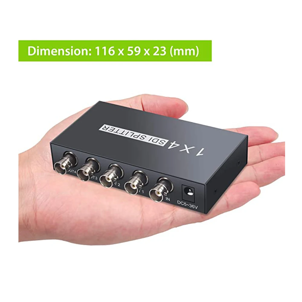 SDI Splitter 1x4 3G-SDI HD-SDI SD-SD 1 In 4 Out Multimedia Split SDI Extender Adapter Unterstützung 1080P TV Video Für Projektor
