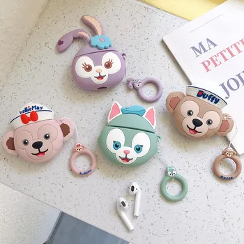 

Cartoon Case for AirPods Cover Silicone Bluetooth Earphone Protective Case for Airpods 2 Cute Finger Ring Strap Duffy ShellieMay