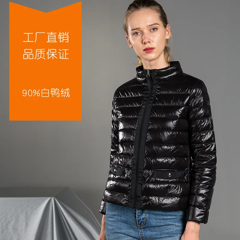 Утепленная зимняя женская куртка размера плюс, 2XL, 3XL,, ультра-светильник, пуховое пальто, стеганые куртки, черная повседневная одежда для женщин