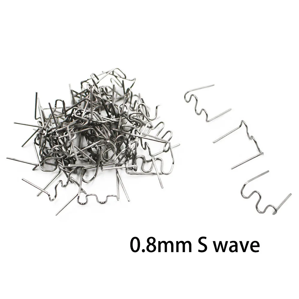 Grapas de acero inoxidable estándar para engrapadora de plástico, cables de soldador para reparación de parachoques de coche, precortadas, 200mm/0,8mm, 0,6 Uds.