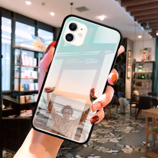 Glass Case For Apple iPhone 12 11 Pro Max 8 7 XS XR X 6 6S Plus SE 2020 Mobile Phone Coque Fundas Fine Line Harry Styles 1D T12