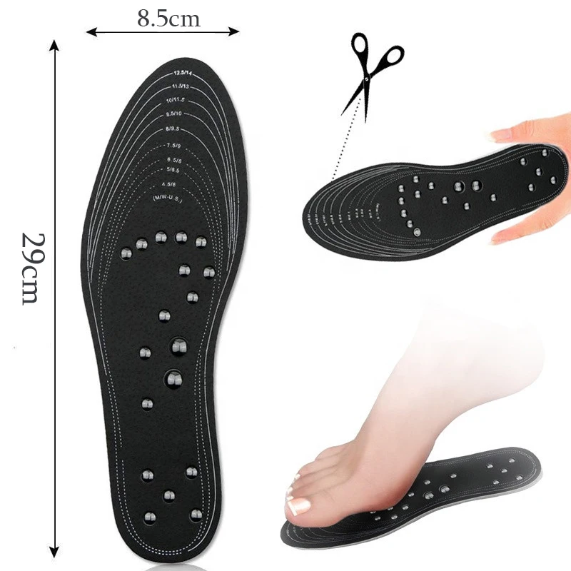 Men's And Women's Sponge Insoles 18 Magnets Foot Acupressure Massage Health Insoles Fitness Weight Loss Sports Support Insoles