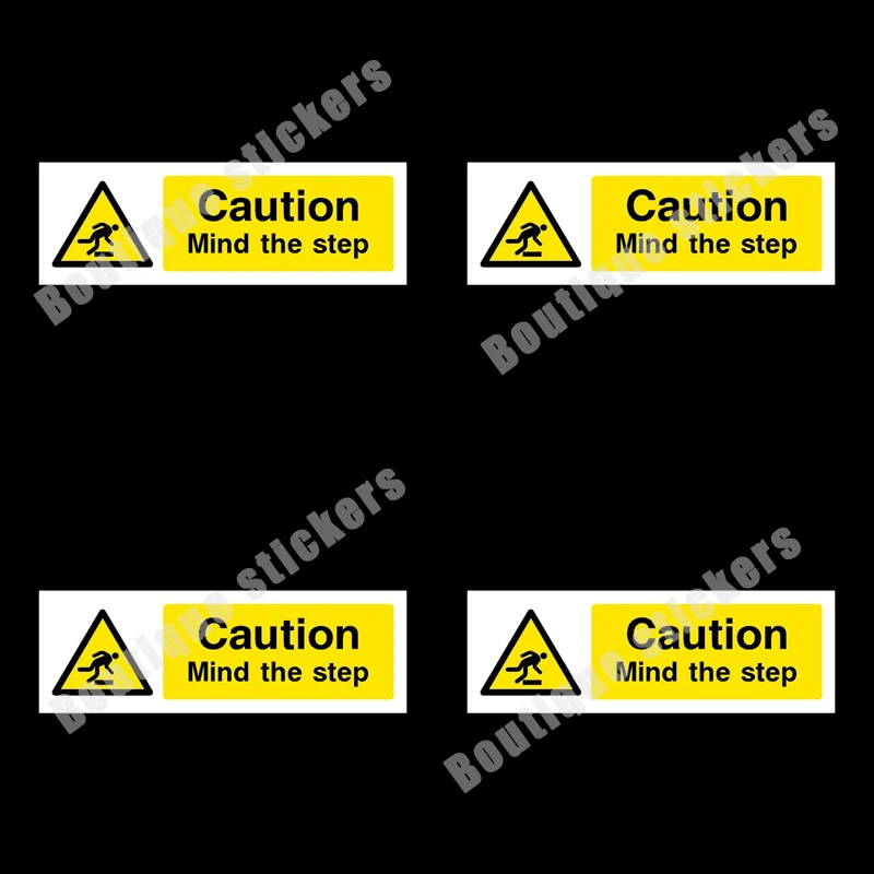 

4X Caution Steps Sign Sticker Reminder Sticker Warning Sticker Novelty Decal Waterproof Sunscreen Anti-UV Die Cut PVC Vinyl