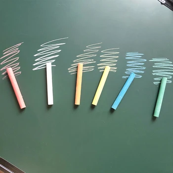 

6pcs Writing Office Portable Kids Student Drawing For Blackboard Dust Free Colorful Water Soluble Chalk Non Toxic Easy Wipe