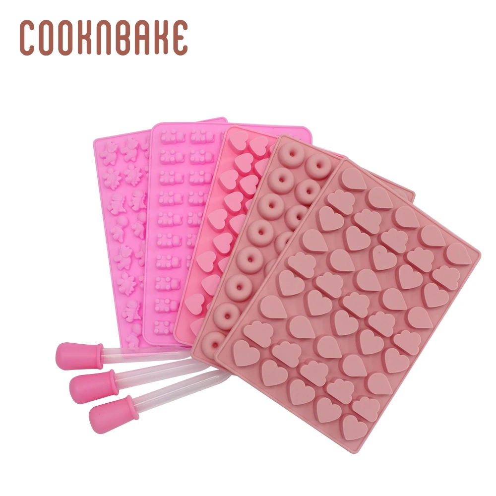 

COOKNBAKE gummy mold bear silicone mold for candy chocolate 5 pc/set cake decoration tool with dropper mini donut dinosaur