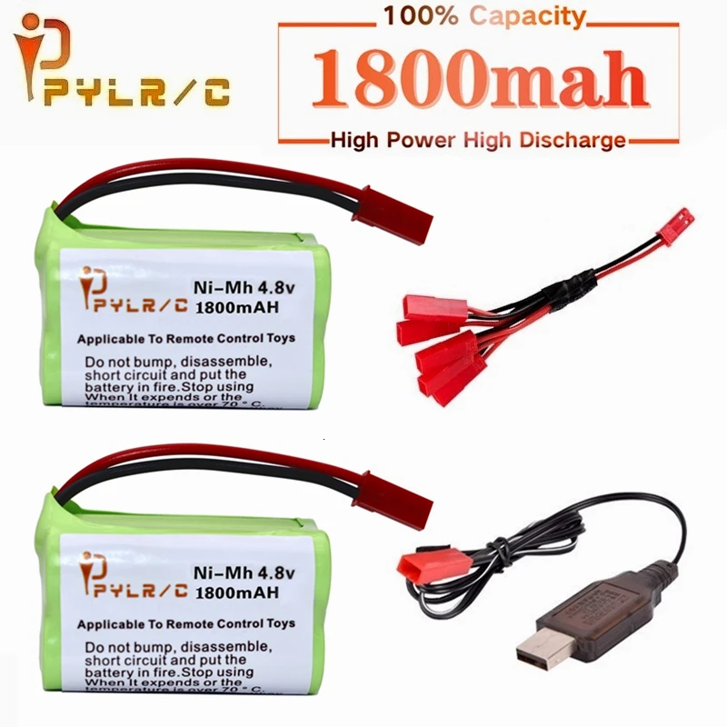 (JST)4.8V 1800mah NiMH Battery And Charger For Rc toys Cars Tanks