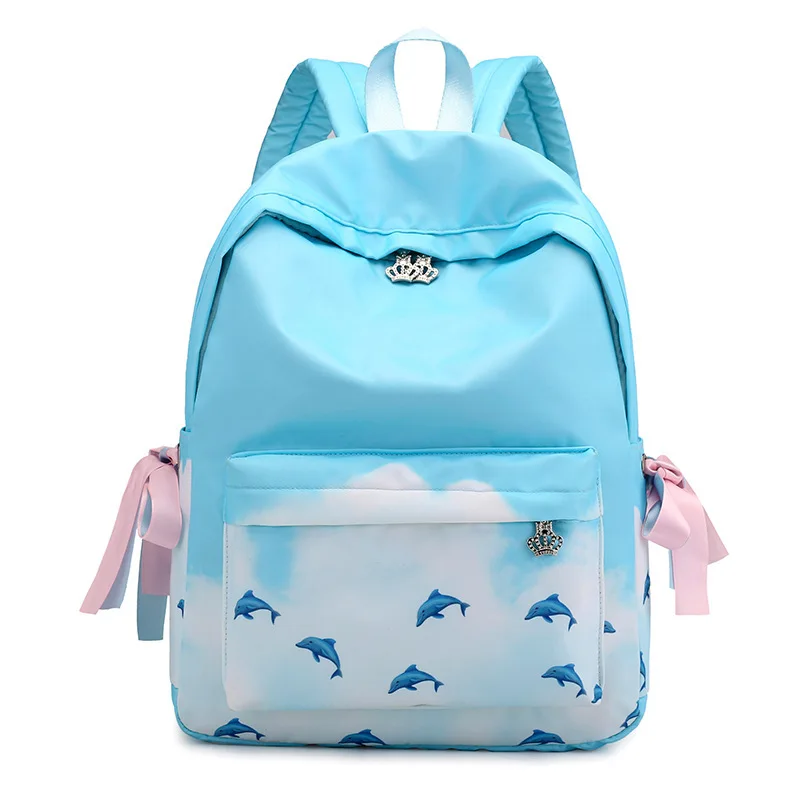 Школьные сумки для девочек-подростков, школьный рюкзак, детские рюкзаки с милым принтом, высокое качество, водонепроницаемый нейлоновый школьный рюкзак для детей - Цвет: Set 1