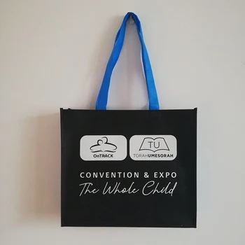 

Wholesales 500pcs/lot promotional shopping bags custom logo printed as giveaways to customers reusable pp non-woven fabric bag