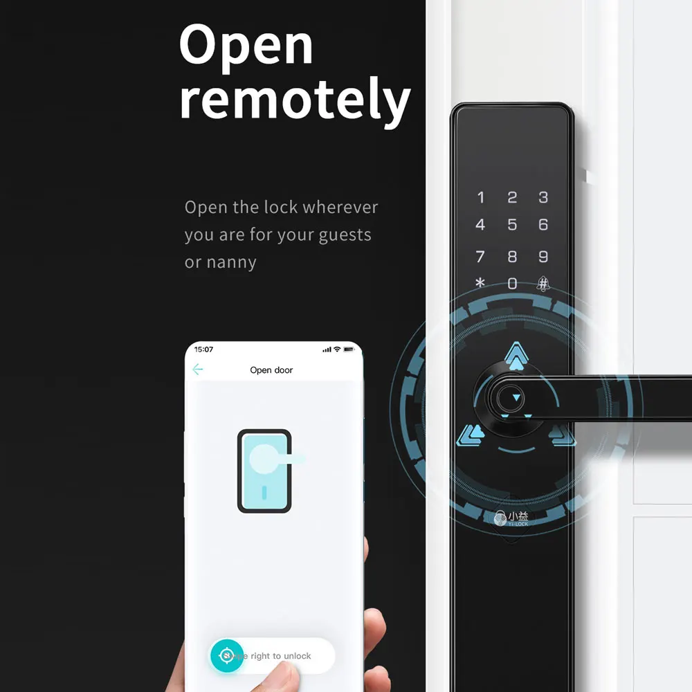 Умный биометрический дверной замок Yi-LOCK E206T, отпечаток пальца, электронный замок, NFC, отпечаток пальца, пароль, Bluetooth, RFID, приложение, Удаленная разблокировка