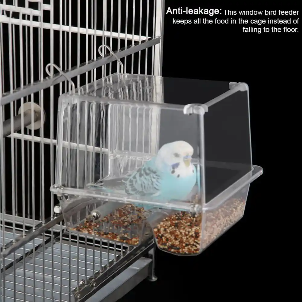Bird Feeder Parrot Automatic Feeder Hanging Acrylic Bird Cage