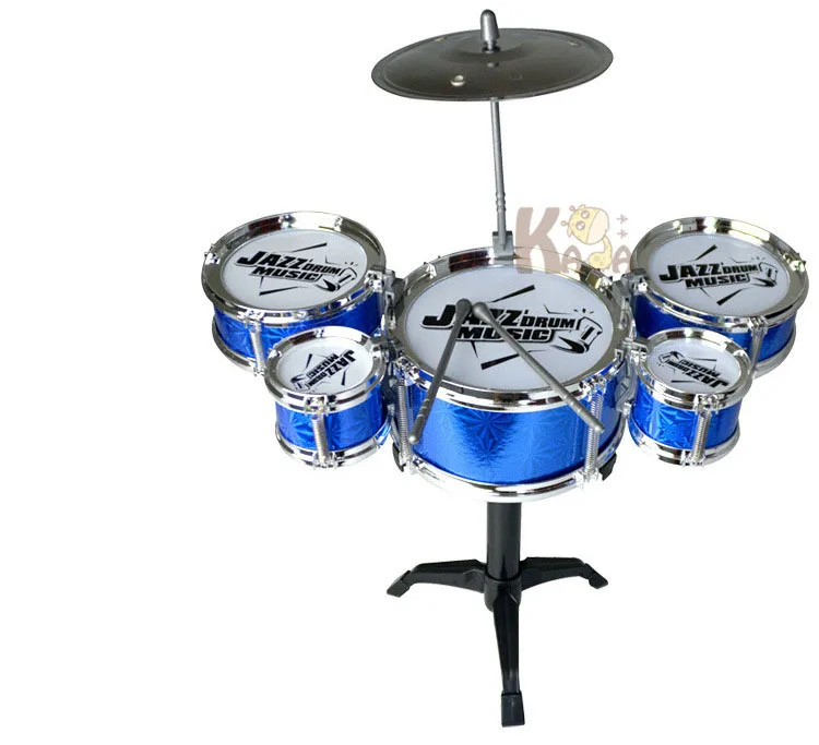 Детский барабан джазовая барабанная установка комплект музыкальное образовательное оборудование игрушка 5 барабанов+ 1 цимбал с маленьким табуретом барабанные палочки для детей micropho
