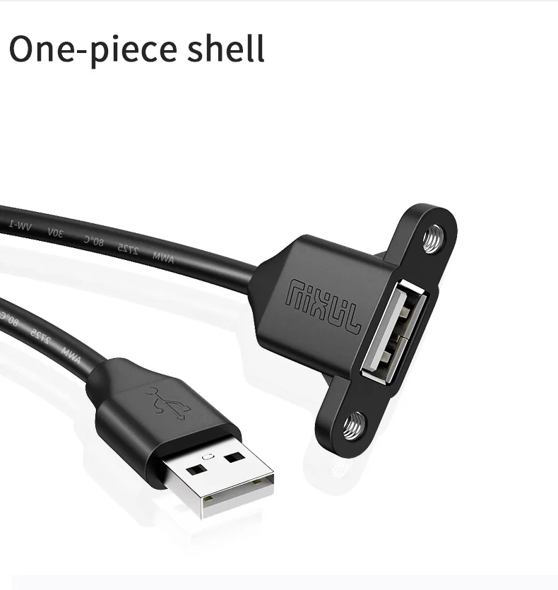 USB2.0 Extension Cable with Screw Holes - Male to Female for Secure Fixing in Chassis, Cabinet, or Baffle Description Image.This Product Can Be Found With The Tag Names Computer Cables Connecting, Computer Peripherals, PC Hardware Cables Adapters, Screw holes